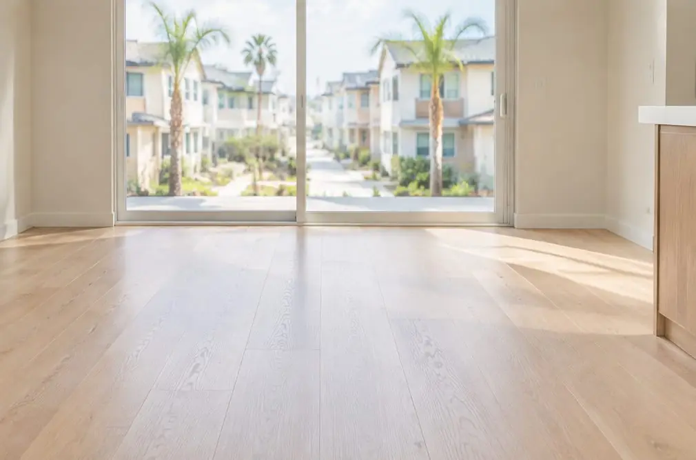 Illustration: a hardwood floor in a typical Palm City, Sunbow and Southwest Chula Vista home
